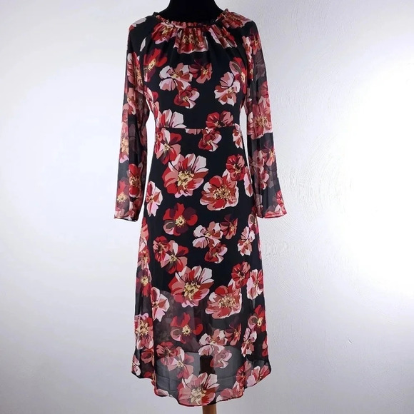 Madewell Shirred Midi Dress in French Rose NWT - Picture 1 of 10